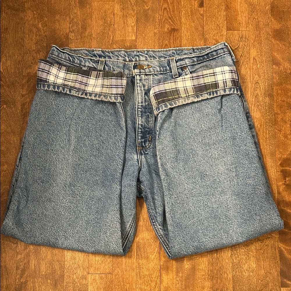 Vintage Carhartt Mens Size 38 x 30 Flannel Lined Relaxed Fit Blue Denim Jeans